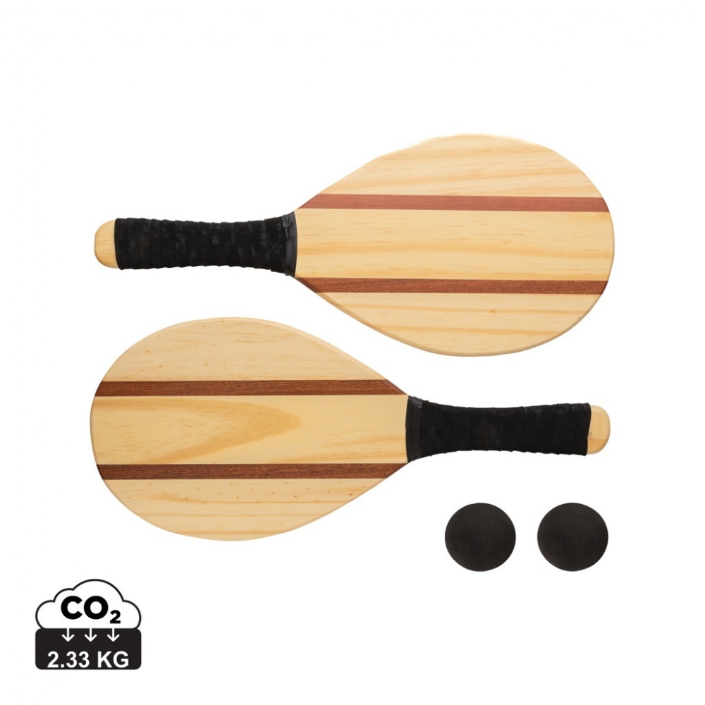 Logotrade promotional product picture of: Wooden frescobol tennis set