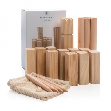 Logo trade promotional merchandise picture of: Wooden kubb set