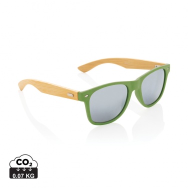 Logo trade advertising products image of: Bamboo and RCS recycled plastic sunglasses