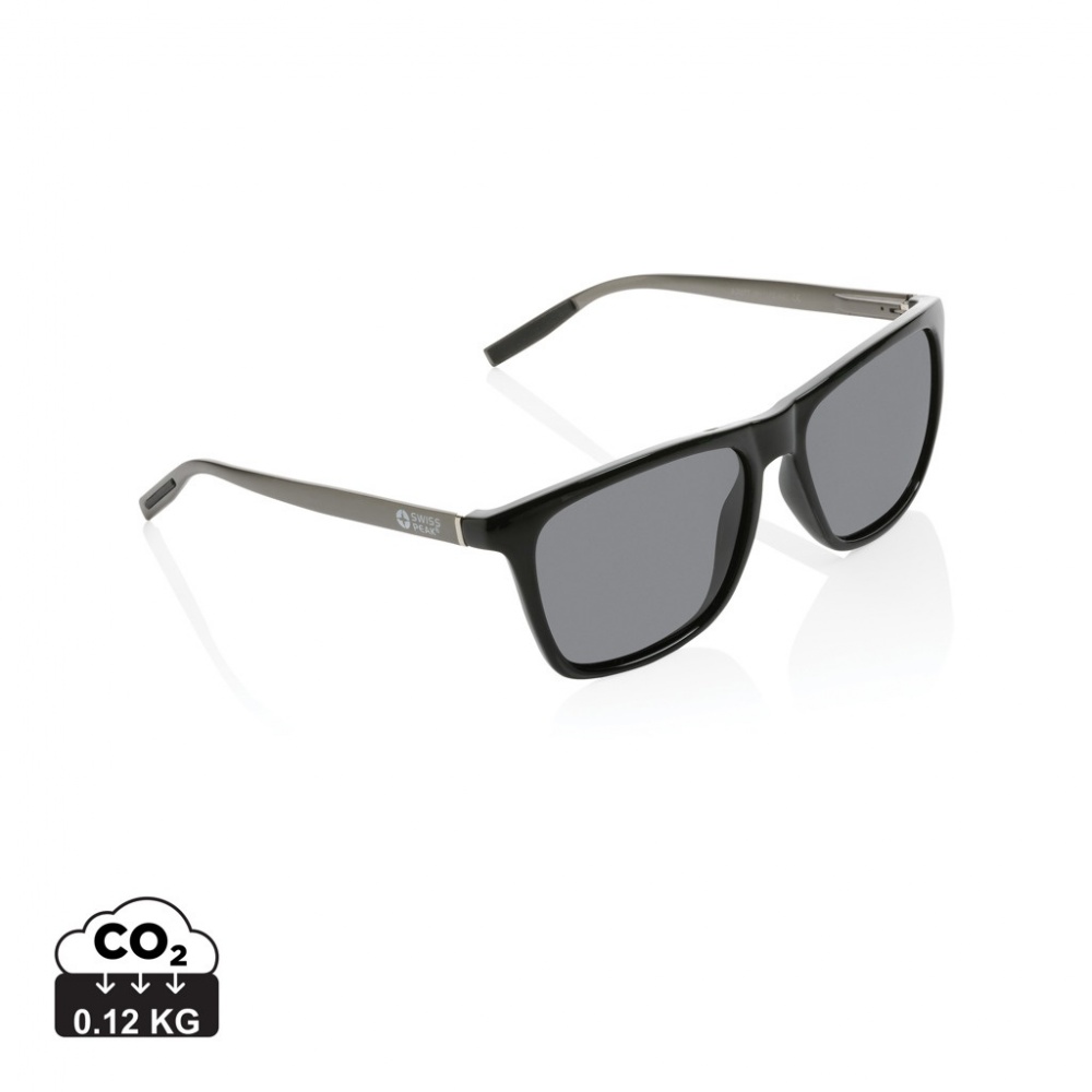 Logo trade promotional product photo of: Swiss Peak RCS rplastic polarised sunglasses