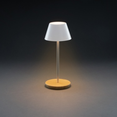 Logotrade promotional gift image of: Pure Glow RCS usb-rechargeable recycled plastic table lamp