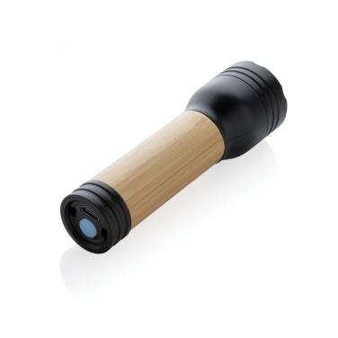 Logo trade promotional gift photo of: Lucid 1W RCS certified recycled plastic & bamboo torch