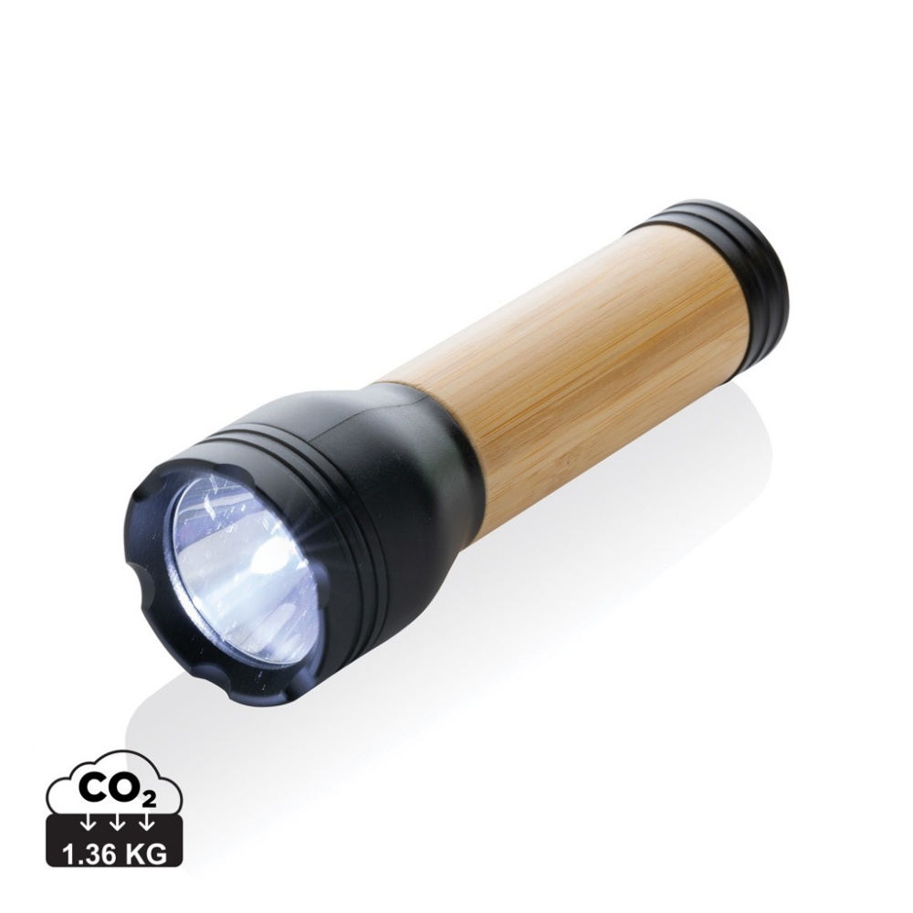 Logo trade promotional item photo of: Lucid 3W RCS certified recycled plastic & bamboo torch