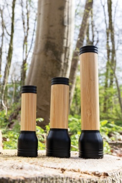 Logo trade promotional products image of: Lucid 3W RCS certified recycled plastic & bamboo torch