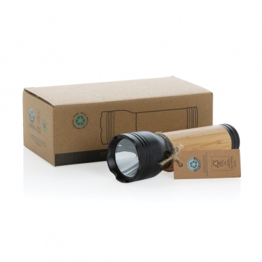 Logo trade advertising product photo of: Lucid 3W RCS certified recycled plastic & bamboo torch