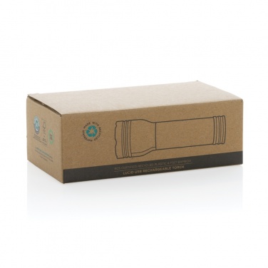 Logo trade promotional item photo of: Lucid 3W RCS certified recycled plastic & bamboo torch