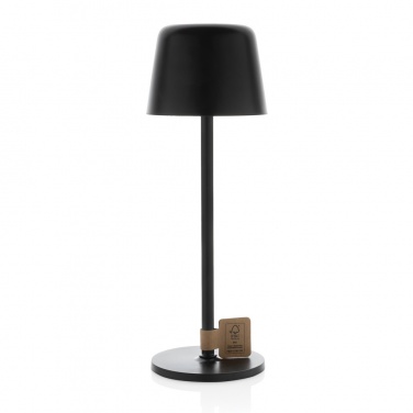 Logo trade promotional merchandise image of: Zenic RCS recycled plastic USB re-chargable table lamp
