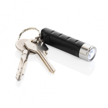 Logo trade promotional merchandise picture of: Globix RCS recycled plastic USB re-chargeable keychain torch