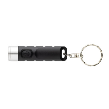 Logotrade promotional gift picture of: Globix RCS recycled plastic USB re-chargeable keychain torch