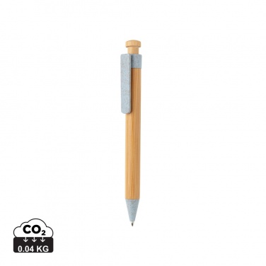 Logo trade corporate gift photo of: Bamboo pen with wheatstraw clip