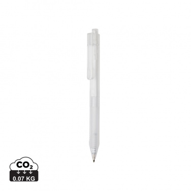 Logo trade promotional products image of: X9 frosted pen with silicone grip