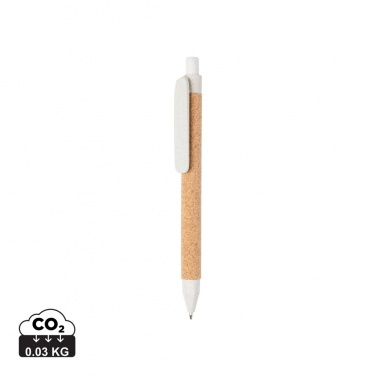 Logo trade promotional giveaways image of: Write wheatstraw and cork pen