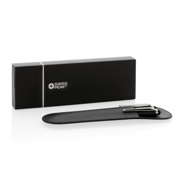 Logo trade advertising products picture of: Swiss Peak deluxe pen set in PU pouch