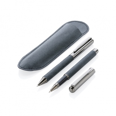 Logo trade advertising product photo of: Recycled leather pen set