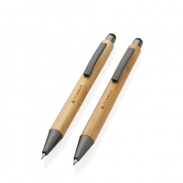 Logotrade promotional giveaways photo of: Bamboo modern pen set in box