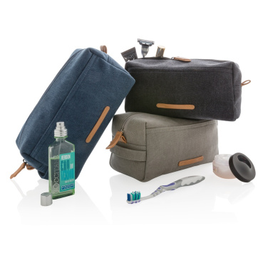 Logo trade corporate gift photo of: Canvas toiletry bag PVC free