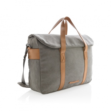 Logo trade promotional merchandise image of: Canvas laptop bag PVC free