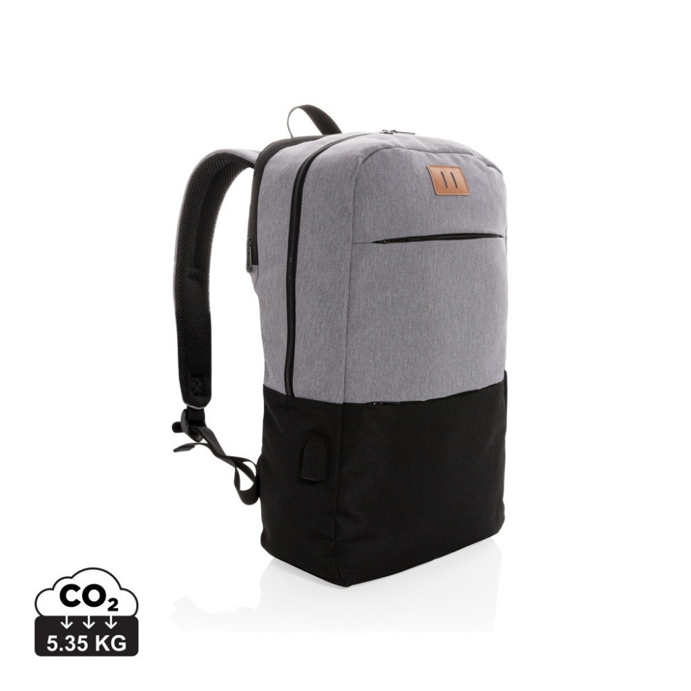 Logo trade promotional products image of: Modern 15.6" USB & RFID laptop backpack PVC free