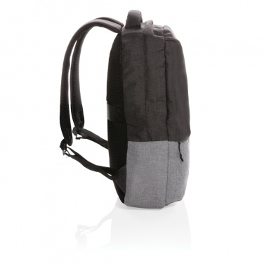 Logo trade promotional giveaways image of: Duo colour RPET 15.6" RFID laptop backpack PVC free