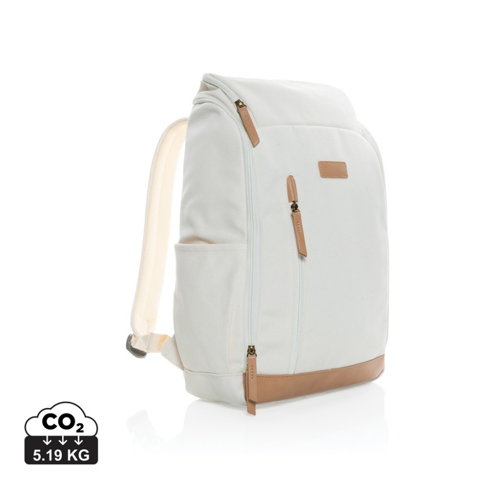 Logo trade promotional gifts picture of: Impact AWARE™ 16 oz. recycled canvas 15" laptop backpack