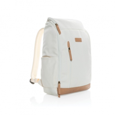 Logo trade promotional merchandise photo of: Impact AWARE™ 16 oz. recycled canvas 15" laptop backpack