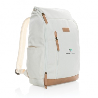 Logo trade promotional products picture of: Impact AWARE™ 16 oz. recycled canvas 15" laptop backpack