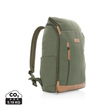 Logo trade advertising product photo of: Impact AWARE™ 16 oz. recycled canvas 15" laptop backpack