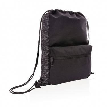 Logo trade promotional gifts picture of: AWARE™ RPET Reflective drawstring backpack
