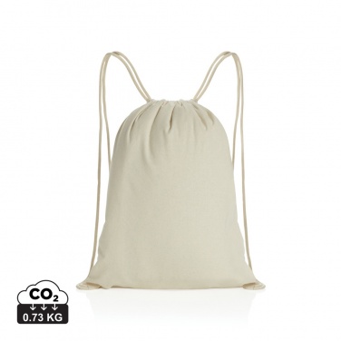 Logo trade promotional item photo of: Impact AWARE™ recycled cotton drawstring backpack 145g