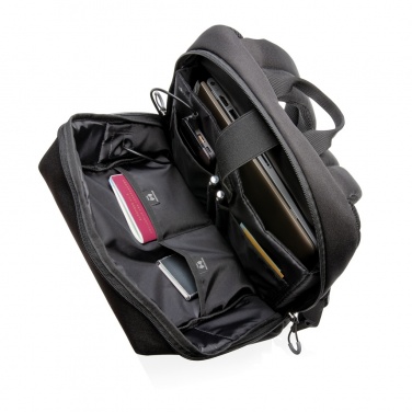Logo trade corporate gifts image of: Swiss Peak AWARE™ RFID and USB A laptop backpack