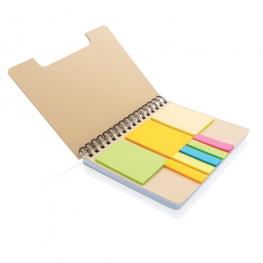 Logotrade promotional item image of: A5 Kraft spiral notebook with sticky notes