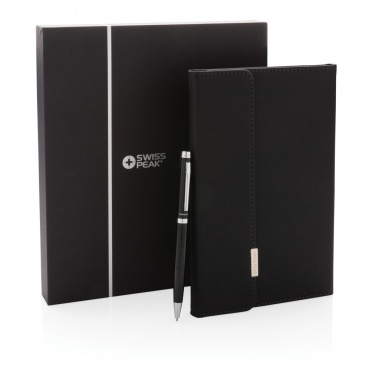 Logotrade advertising product picture of: Swiss Peak deluxe A5 notebook and pen set