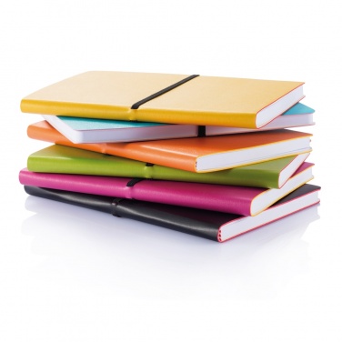 Logo trade promotional giveaways image of: Deluxe softcover A5 notebook
