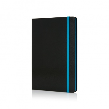 Logo trade promotional giveaways image of: Deluxe hardcover A5 notebook with coloured side