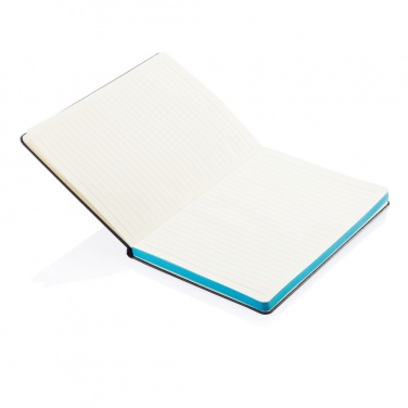 Logo trade corporate gifts picture of: Deluxe hardcover A5 notebook with coloured side