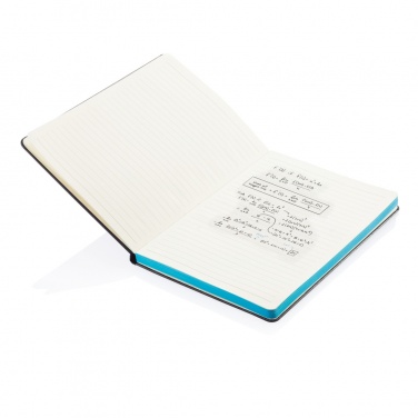 Logo trade promotional gifts image of: Deluxe hardcover A5 notebook with coloured side