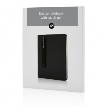 Logo trade advertising product photo of: Standard hardcover PU A5 notebook with stylus pen