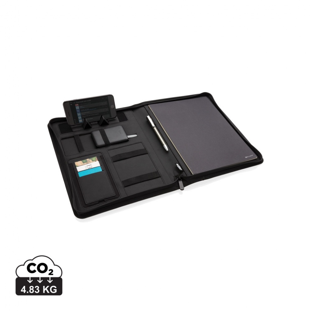 Logotrade promotional products photo of: Air 5W wireless charging portfolio A4 w/ 5000 mAh powerbank