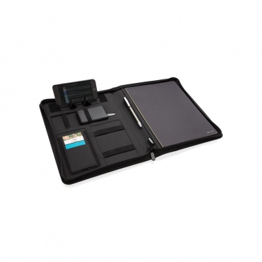 Logo trade promotional merchandise image of: Air 5W wireless charging portfolio A4 w/ 5000 mAh powerbank