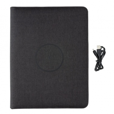 Logotrade promotional giveaway image of: Air 5W wireless charging portfolio A4 w/ 5000 mAh powerbank