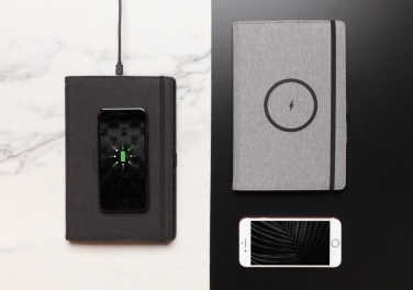 Logo trade corporate gift photo of: Air 5W wireless charging refillable journal cover A5