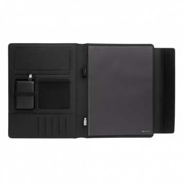 Logotrade business gift image of: Fiko 5W wireless charging portfolio A4 with powerbank