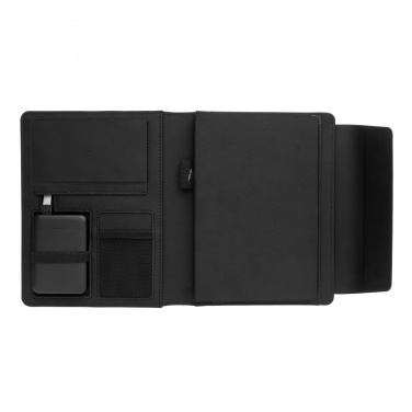 Logo trade promotional items picture of: Fiko wireless charging A5 portfolio with powerbank