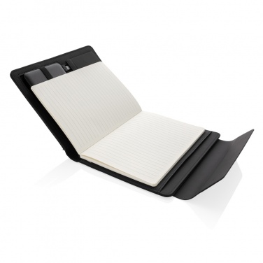 Logo trade business gifts image of: Fiko wireless charging A5 portfolio with powerbank