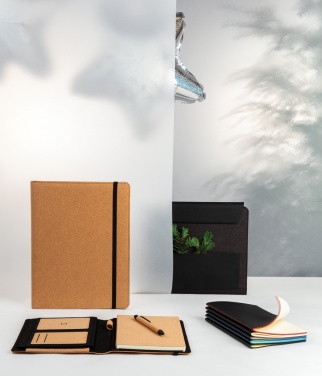 Logo trade promotional merchandise image of: Deluxe cork portfolio A4 with pen