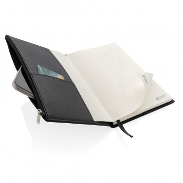Logotrade promotional gift image of: Swiss Peak A5 PU notebook with zipper pocket