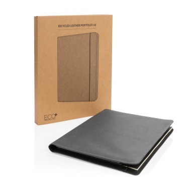 Logo trade corporate gifts image of: Recycled leather A4 portfolio