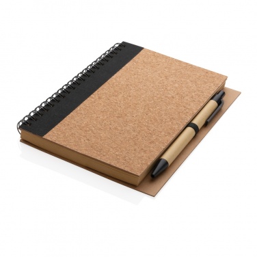 Logo trade corporate gift photo of: Cork spiral notebook with pen