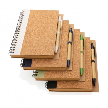 Logo trade promotional giveaways picture of: Cork spiral notebook with pen