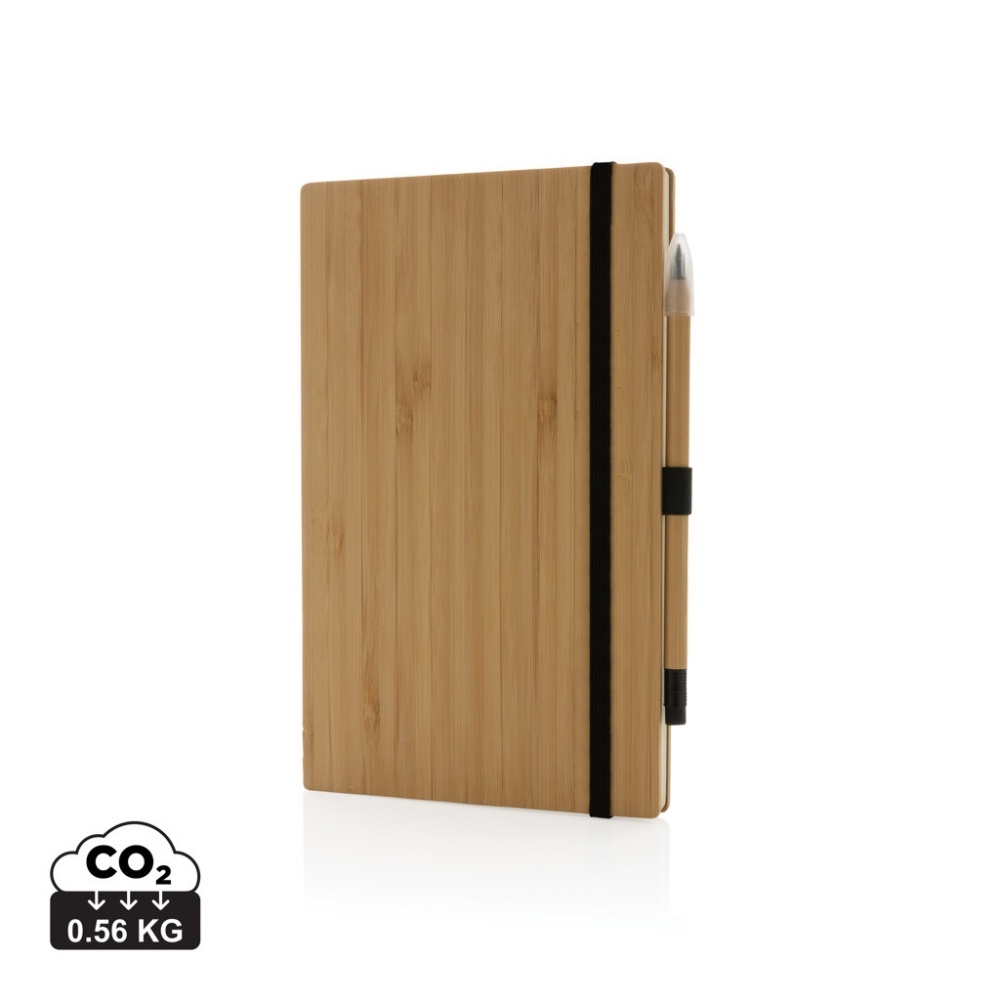 Logotrade promotional item image of: Bamboo notebook and infinity pencil set